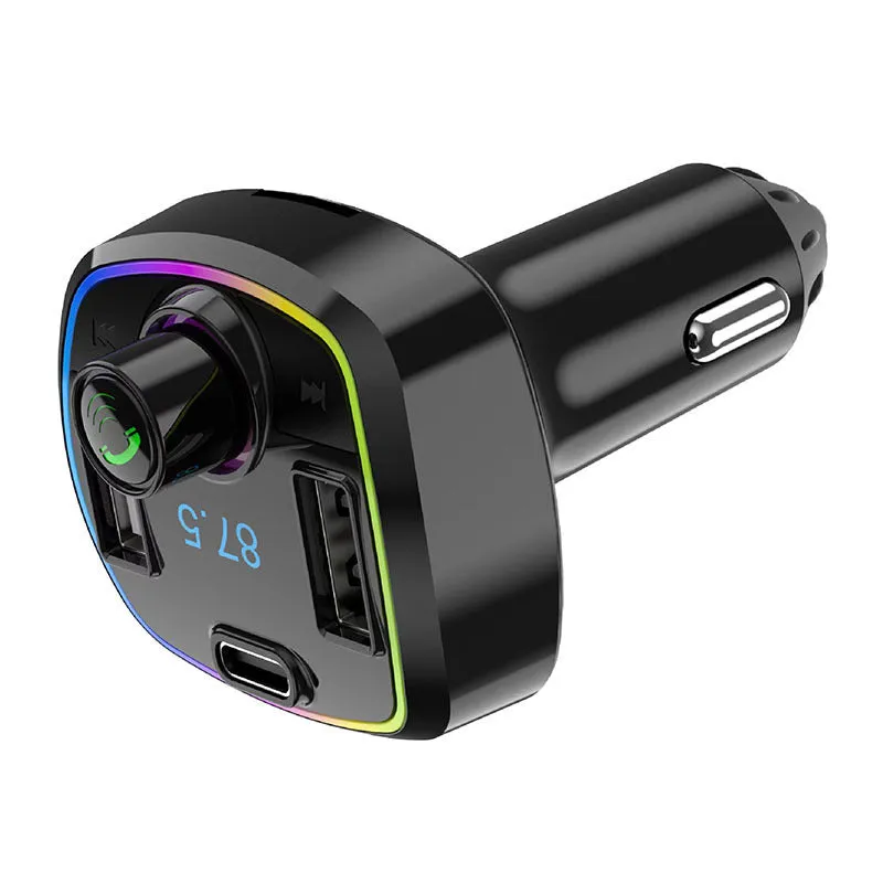 12-24v Qc3.0 Fast Charge Car Charger Bluetooth Black