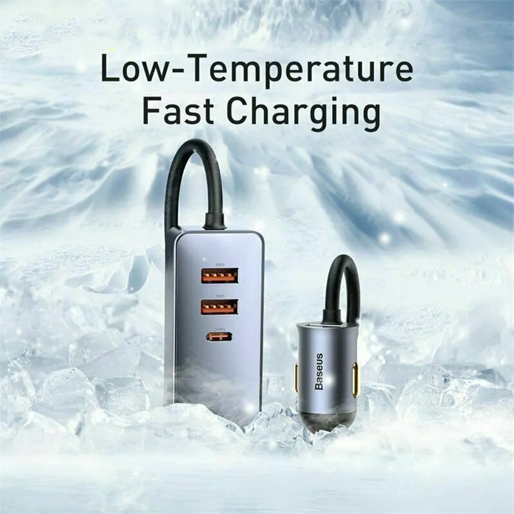 120w Car  Cigarette  Lighter  Splitter Gold-plated Contacts Usb