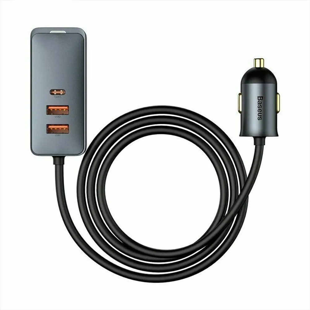 120w Car  Cigarette  Lighter  Splitter Gold-plated Contacts Usb