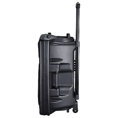 1500W 15" Portable Remote Audio PA Speaker w/ Bluetooth USB Wireless microphone