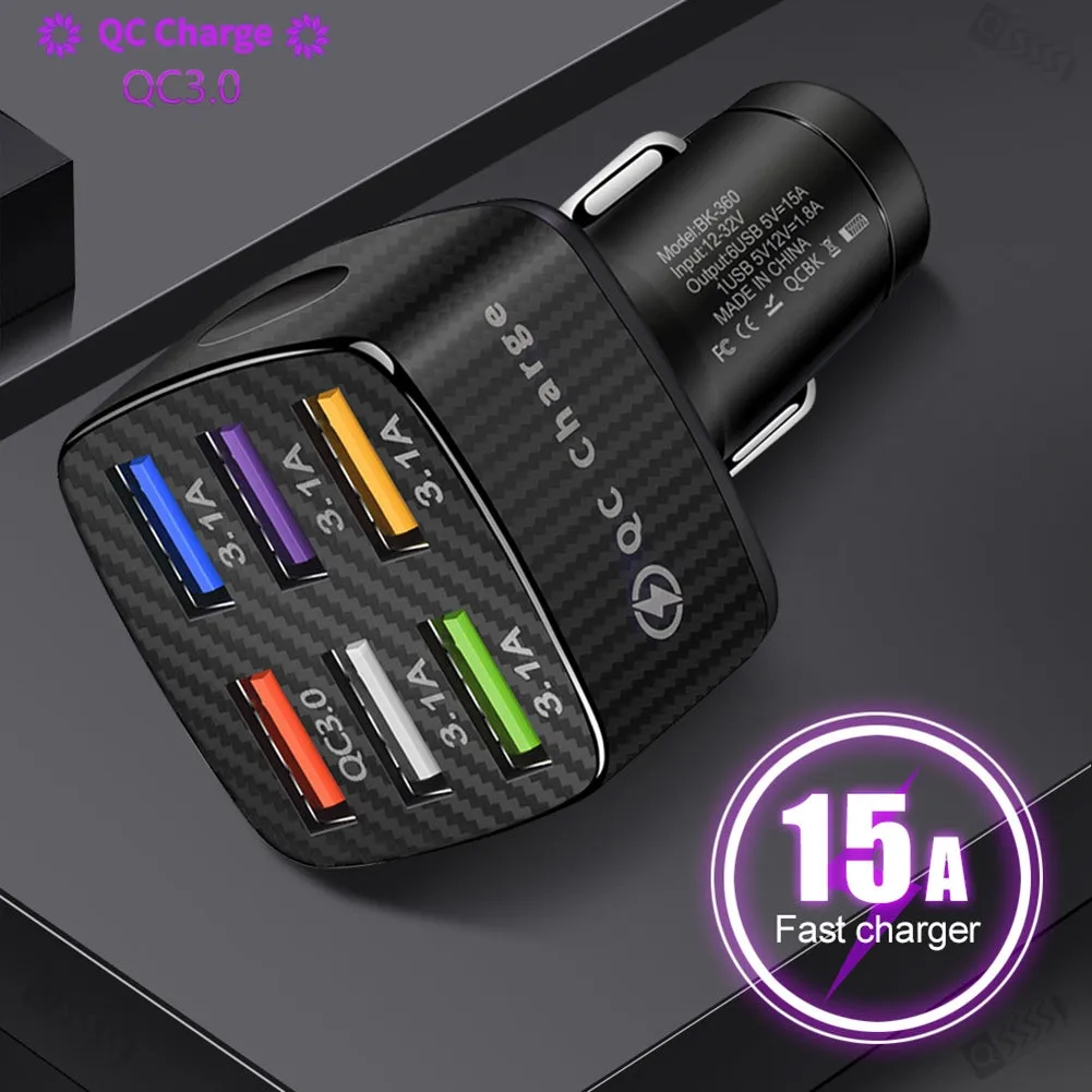 15a Portable Luminous Car  Charger Built-in Overcurrent