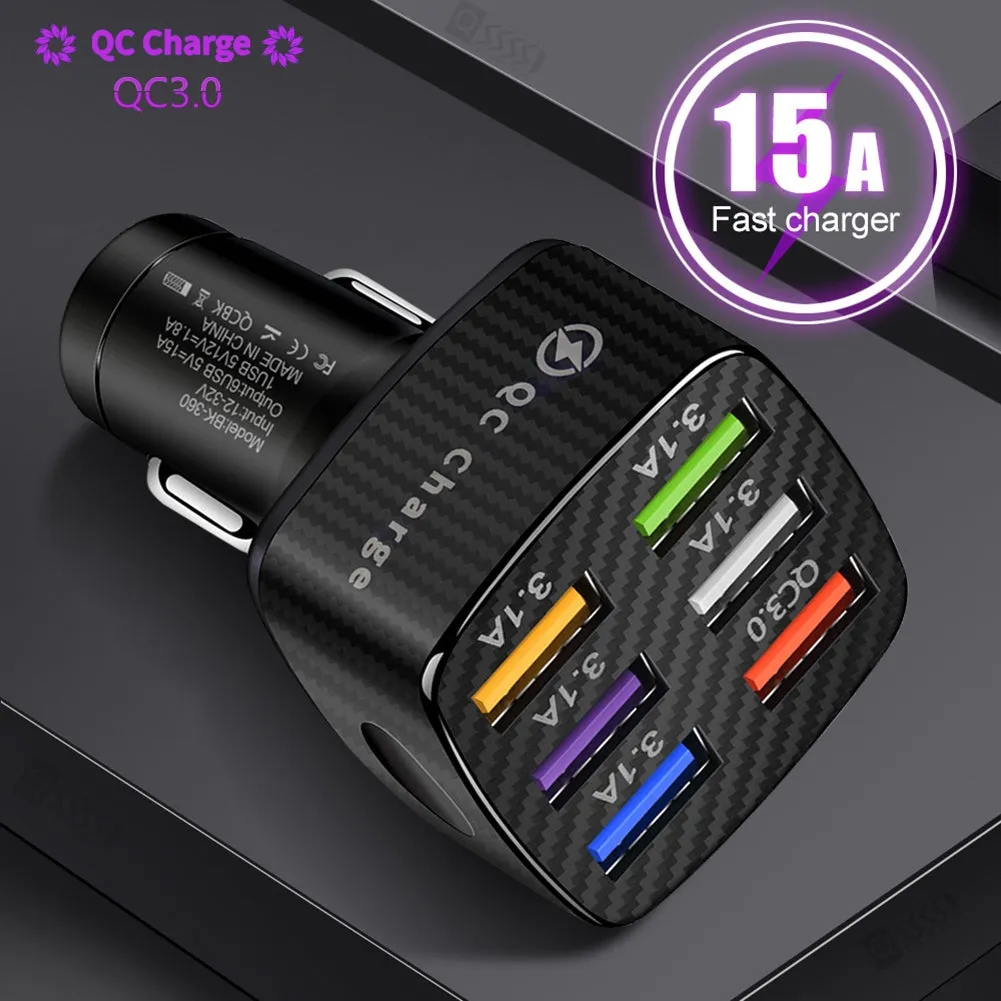 15a Portable Luminous Car  Charger Built-in Overcurrent