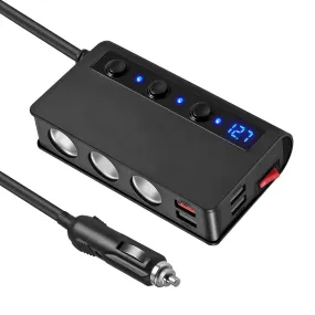 180W USB Car Charger Splitter Adapter 12V 24V Car Splitter 3