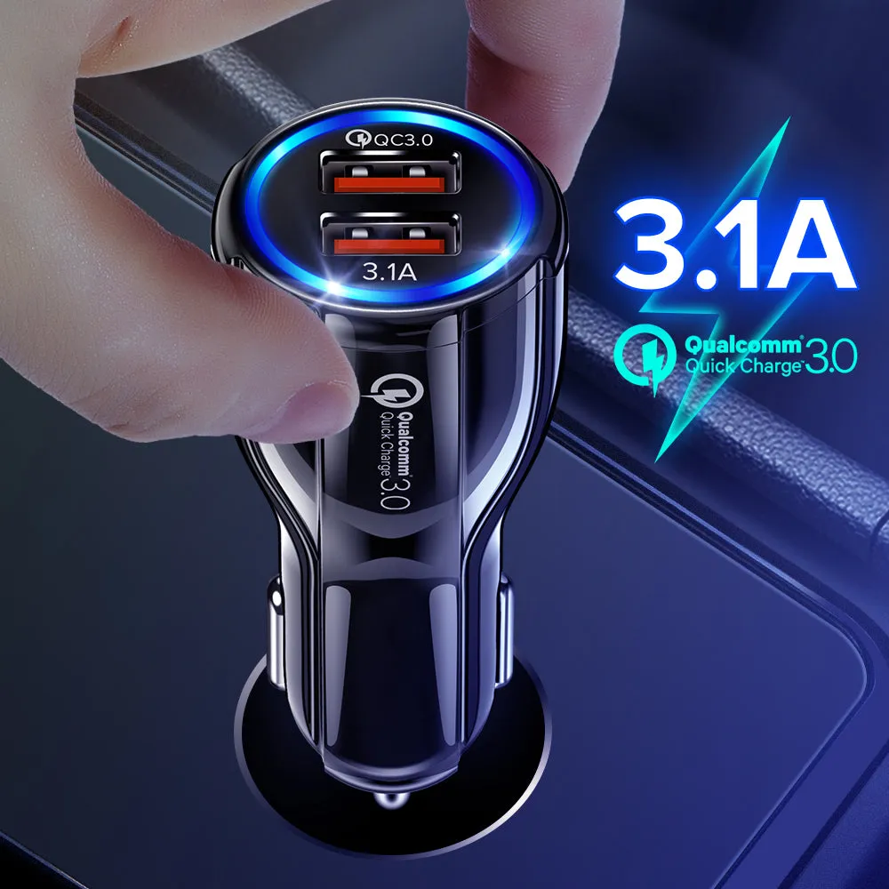 18W 3.1A Car Charger Fast Charger 3.0 Universal Dual USB Adapter