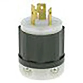 2620 Leviton 30 Amp, 250 Volt, NEMA L6-30R, 2P, 3W, Flush MTG Locking Receptacle, Industrial Grade, Grounding, V-0-MAX - Black
