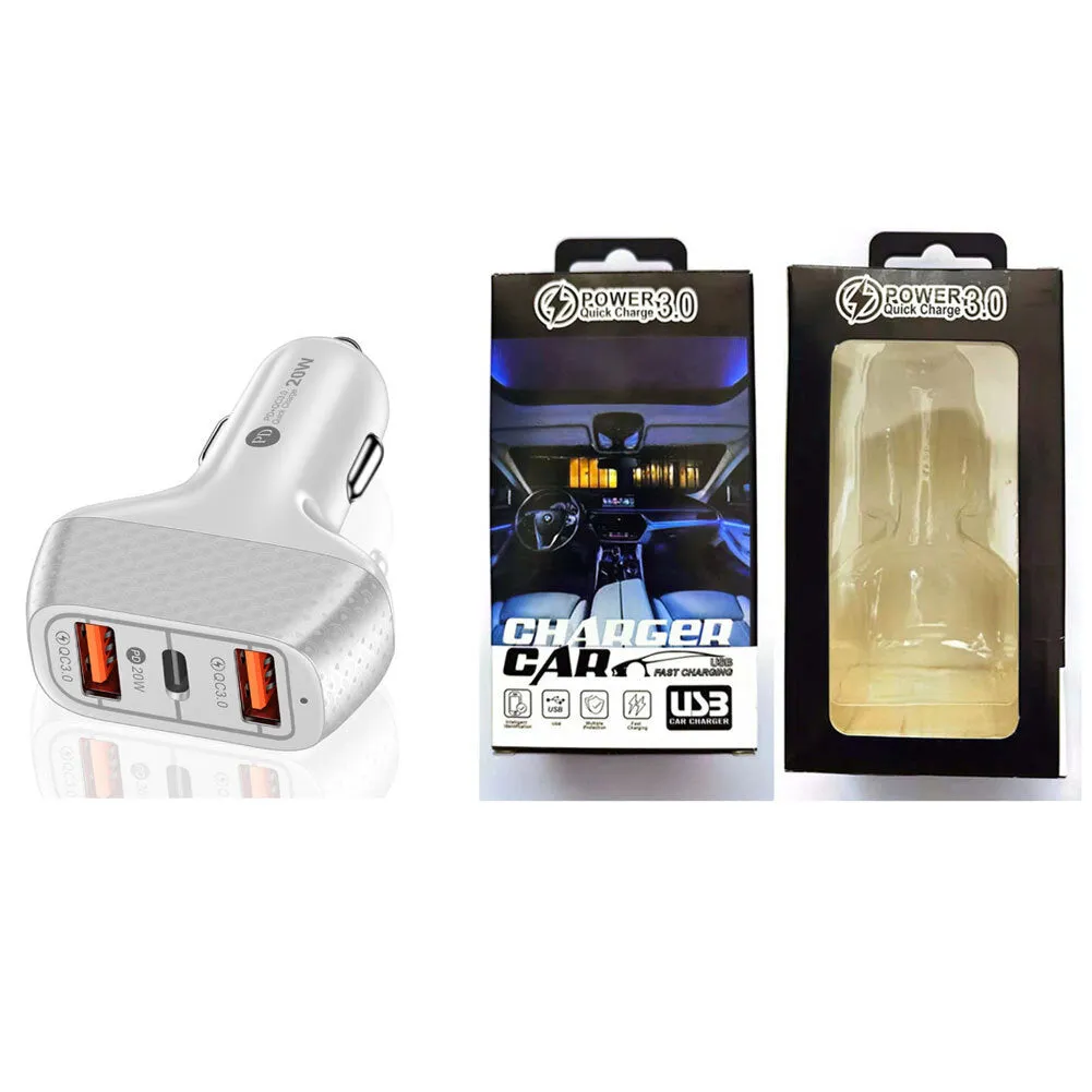 3-in-1 2a 3-ports Universal Car Mobile Phone  Charger Quick