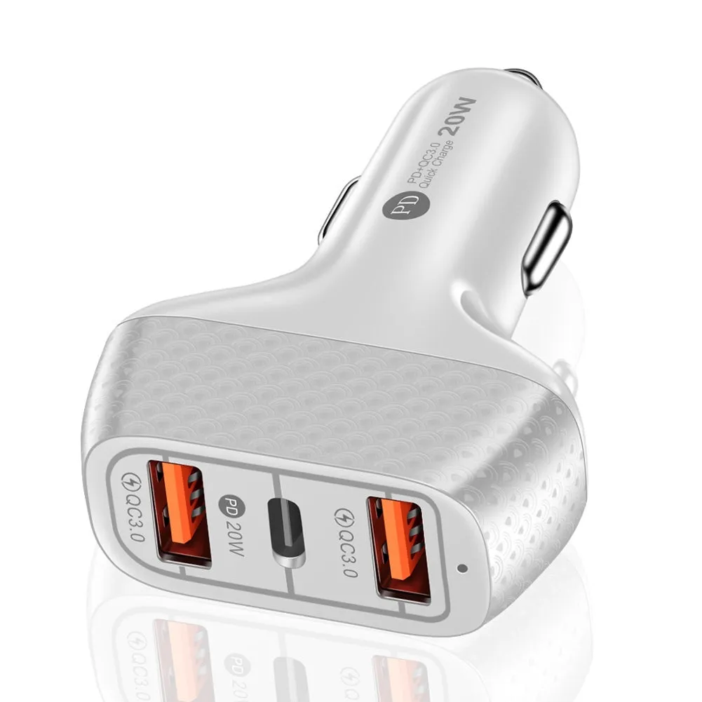 3-in-1 2a 3-ports Universal Car Mobile Phone  Charger Quick