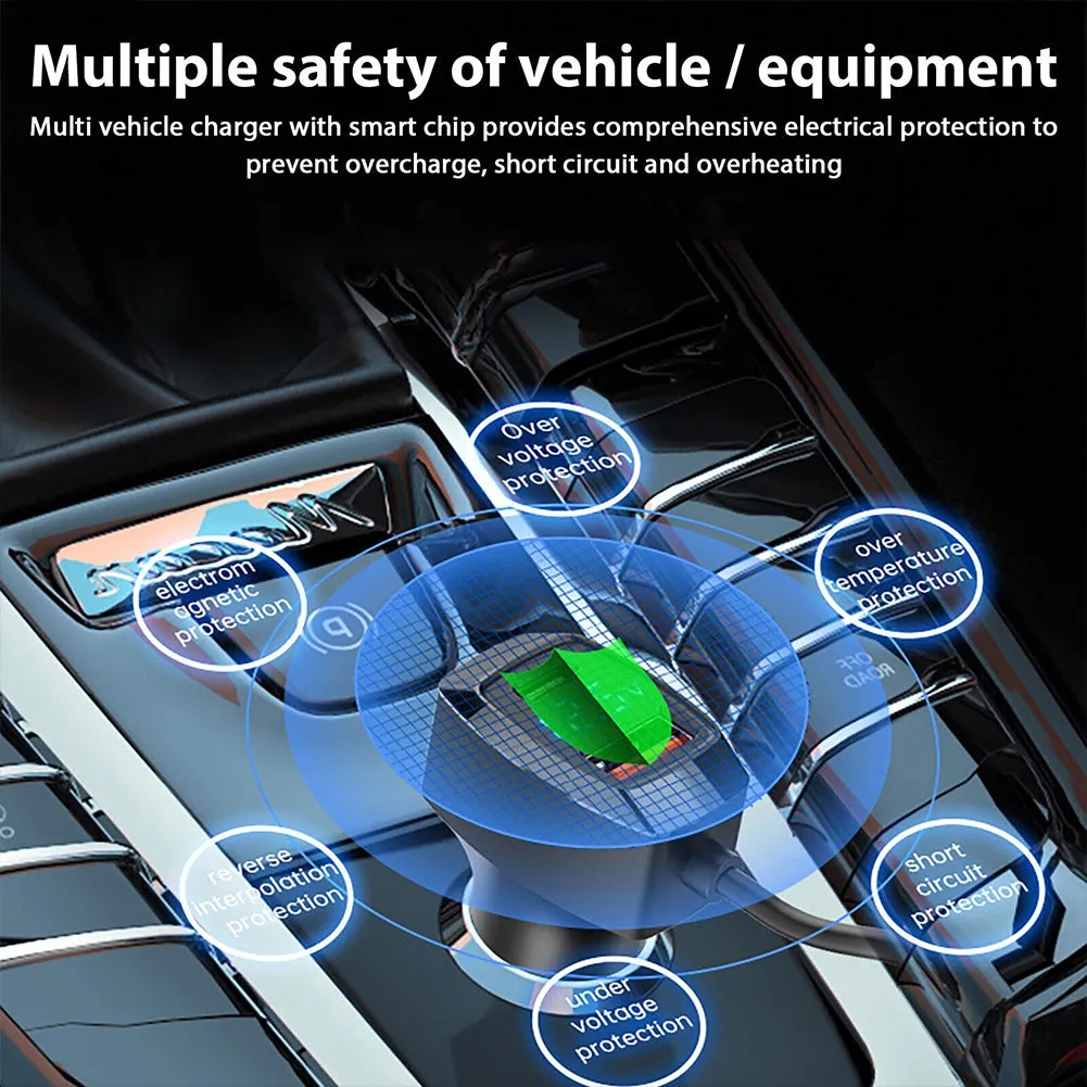 31w Usb Type C Car Charger 5-port Multi-functional Fast Charging