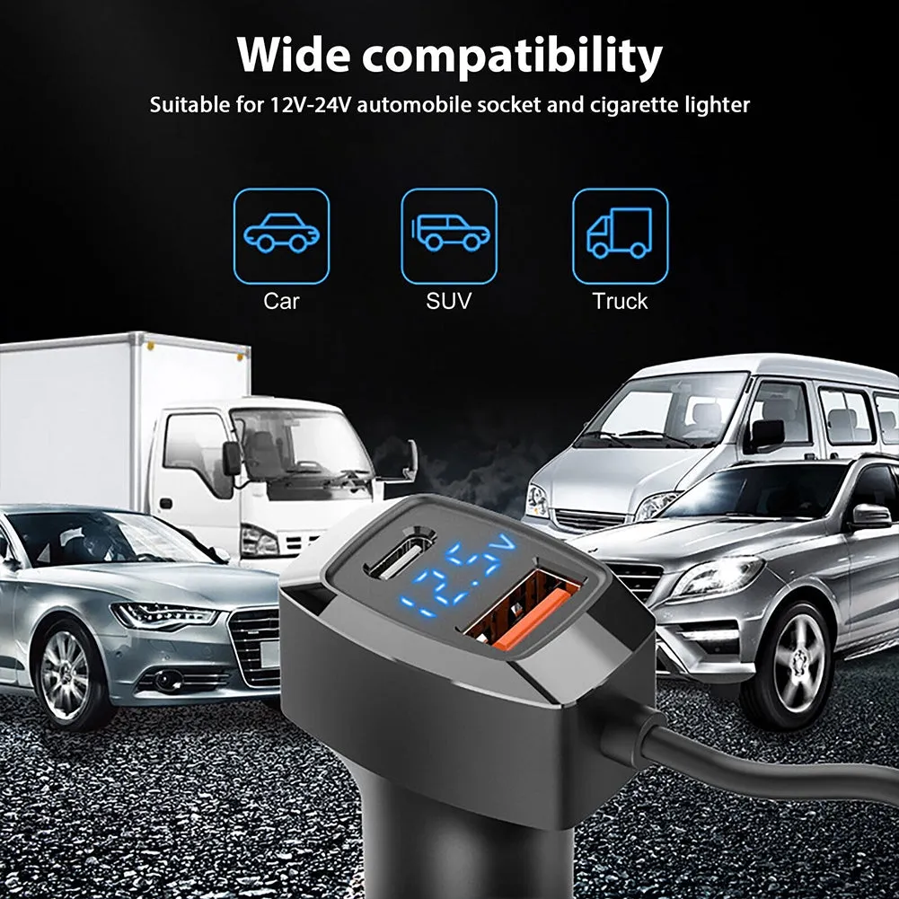 31w Usb Type C Car Charger 5-port Multi-functional Fast Charging