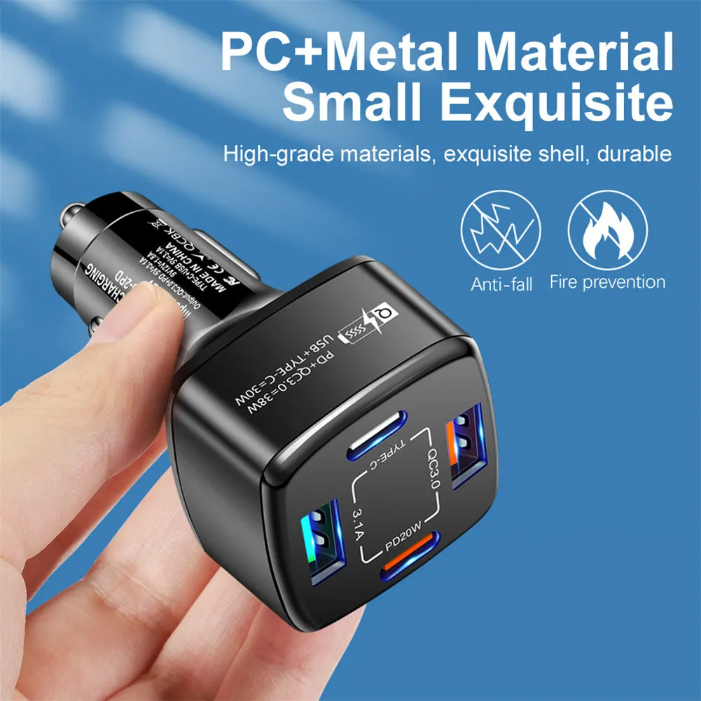 38w Car Charger Fast Charging Type C Pd Qc3.0 3.1a Usb Charger