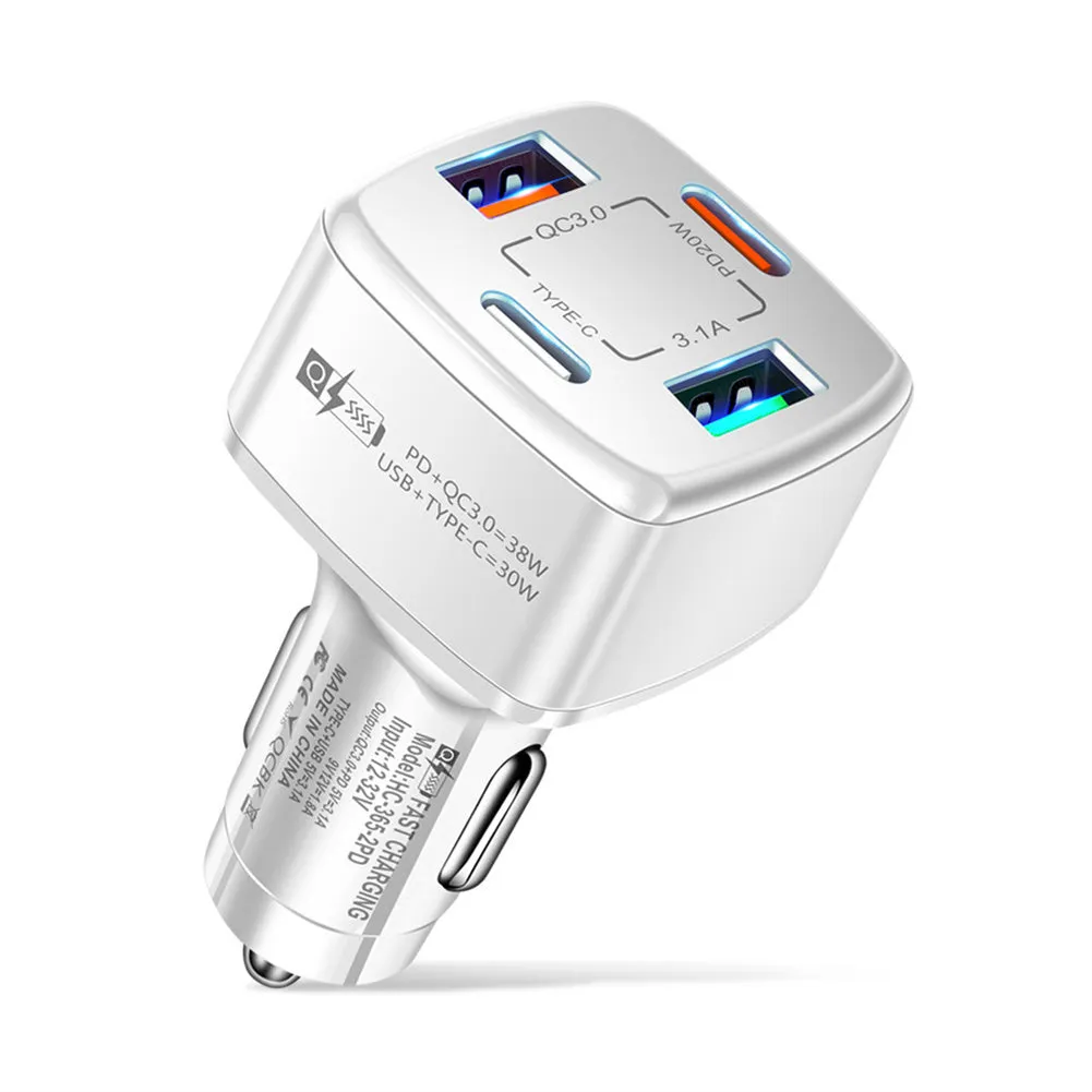 38w Car Charger Fast Charging Type C Pd Qc3.0 3.1a Usb Charger