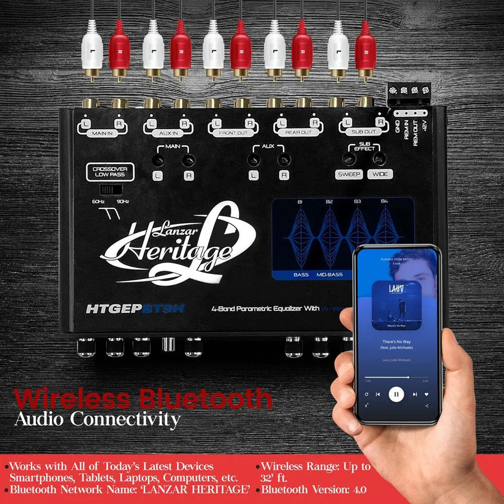 4 Band Parametric Equalizer With Bluetooth Wireless Audio Connectivity