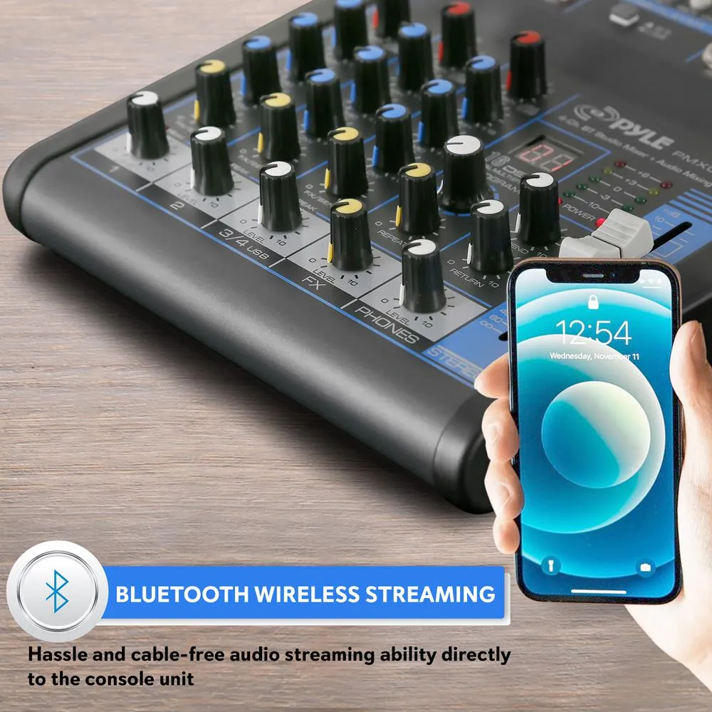4-Ch. Bluetooth Studio Mixer - Dj Controller Audio Mixing Console System