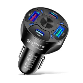 4-in-1 Car Charger Fast Charging Dock Pd 20w Type-c QC3.0 Usb