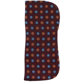 50oz Floral Printed Silk Glasses Case - Burgundy