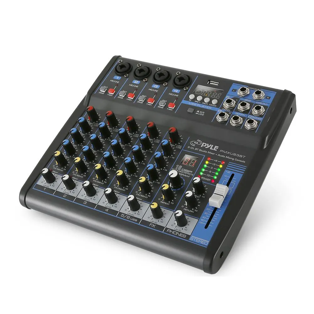 6-Ch. Bluetooth Studio Mixer - Dj Controller Audio Mixing Console System