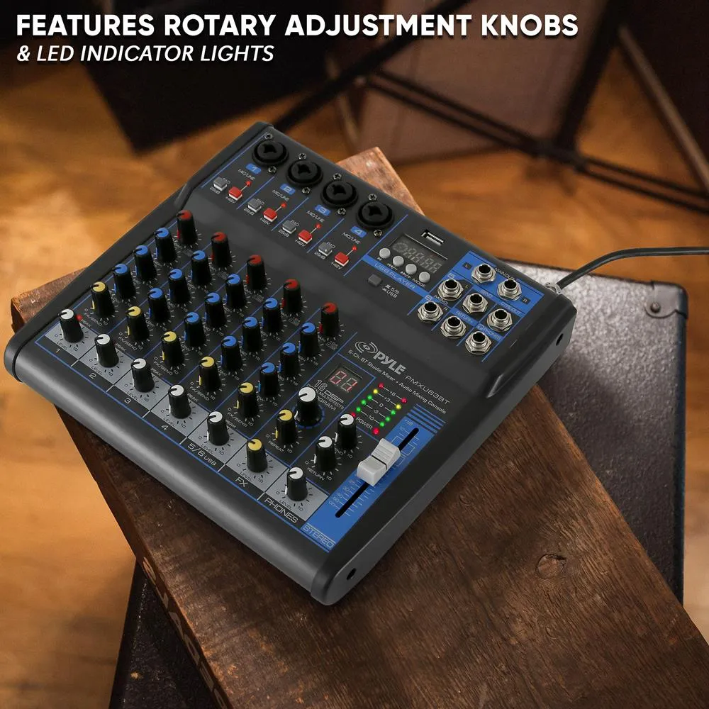 6-Ch. Bluetooth Studio Mixer - Dj Controller Audio Mixing Console System