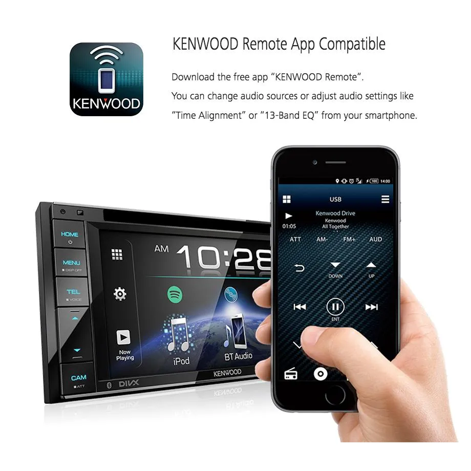6.2 Inch Kenwood DDX419BTM DVD Entertainment System With Bluetooth