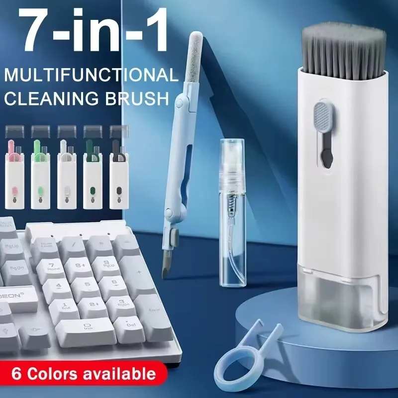 7-In-1 Keyboard Cleaning Kits Airpods Cleaner Headset Cleaner Pen Laptop Screen Cleaning Bluetooth Earphones Cleaning Kit