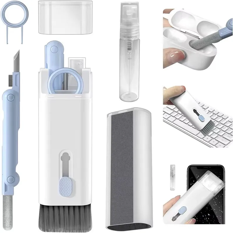 7-In-1 Keyboard Cleaning Kits Airpods Cleaner Headset Cleaner Pen Laptop Screen Cleaning Bluetooth Earphones Cleaning Kit