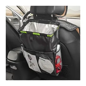 8sanlione Car Trash Can with Storage Pockets, Foldable Hanging Large Capacity Garbage Bin, Leak-Proof Waterproof Trash Bin, Multipurpose Organizer Car Accessories for Truck SUV Home Office (Black)