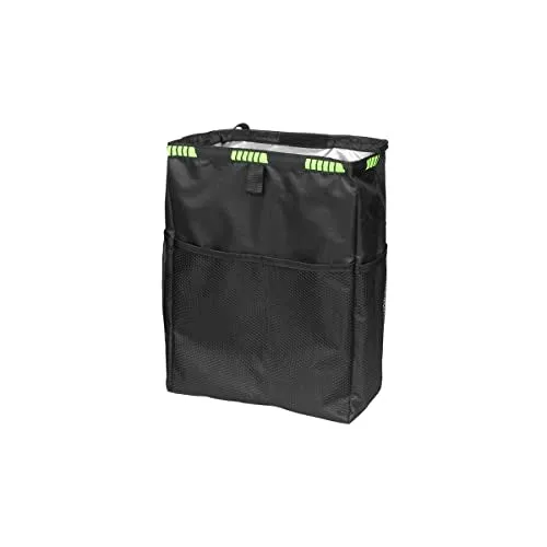 8sanlione Car Trash Can with Storage Pockets, Foldable Hanging Large Capacity Garbage Bin, Leak-Proof Waterproof Trash Bin, Multipurpose Organizer Car Accessories for Truck SUV Home Office (Black)