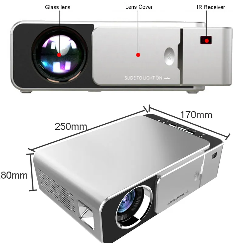 Android 9.0 WIFI 3000 lumen 720p HD Portable LED Projector HDMI 4K 1080p Home Theater