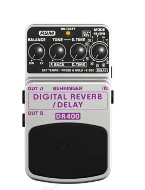 Behringer DR400 Digital Stereo Reverb/Delay Effects Pedal