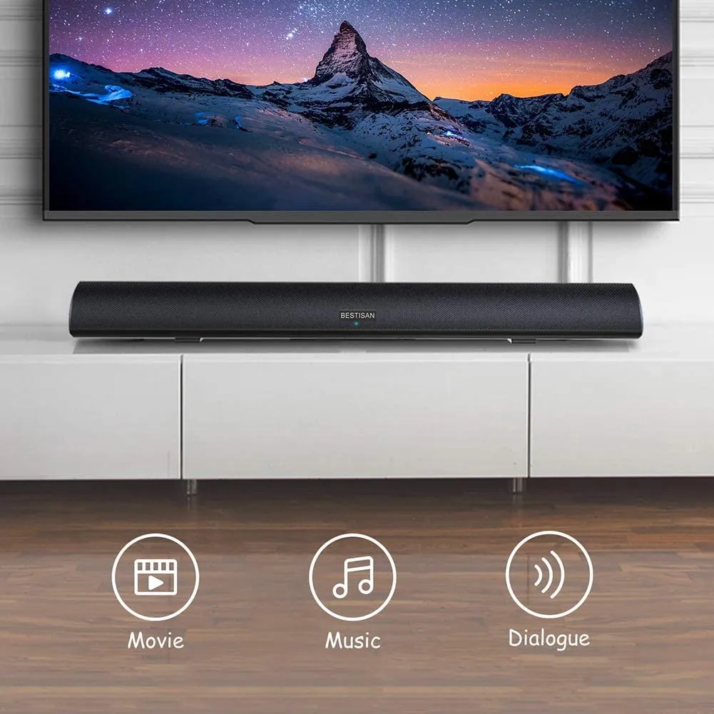 BESTISAN S8520 34 inch 80 Watt Sound Bar for TV Bluetooth 5.0 DSP Wall Mountable | Open Box