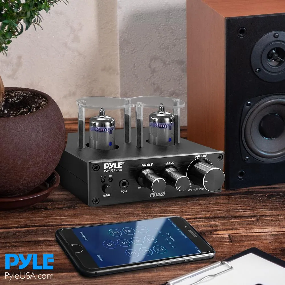 Bluetooth Tube Amplifier Stereo Receiver - 2 Vacuum Tube Power Amp, Cd/Dvd Inputs(L/R), 600 Watts
