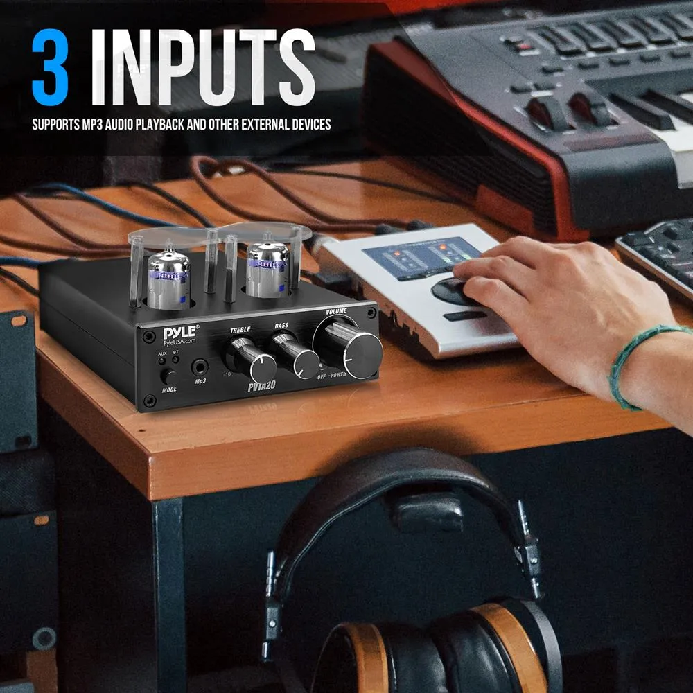 Bluetooth Tube Amplifier Stereo Receiver - 2 Vacuum Tube Power Amp, Cd/Dvd Inputs(L/R), 600 Watts