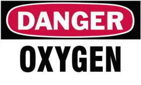Brady® Gas Cylinder Lockout Labels, Danger Oxygen Gas, 5 in W x 3 in H, White/Red, 60313