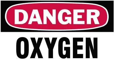 Brady® Gas Cylinder Lockout Labels, Danger Oxygen Gas, 5 in W x 3 in H, White/Red, 60313