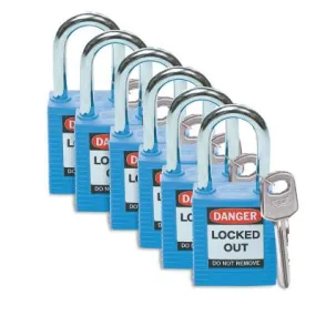 Brady® NYLON PADLOCK STEEL 38MMSHA BLUE, 51344