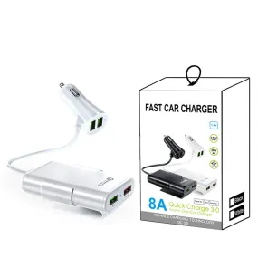 Car  Charger 8a Qc3.0 Front Rear Seat Car Charger 1 To 4