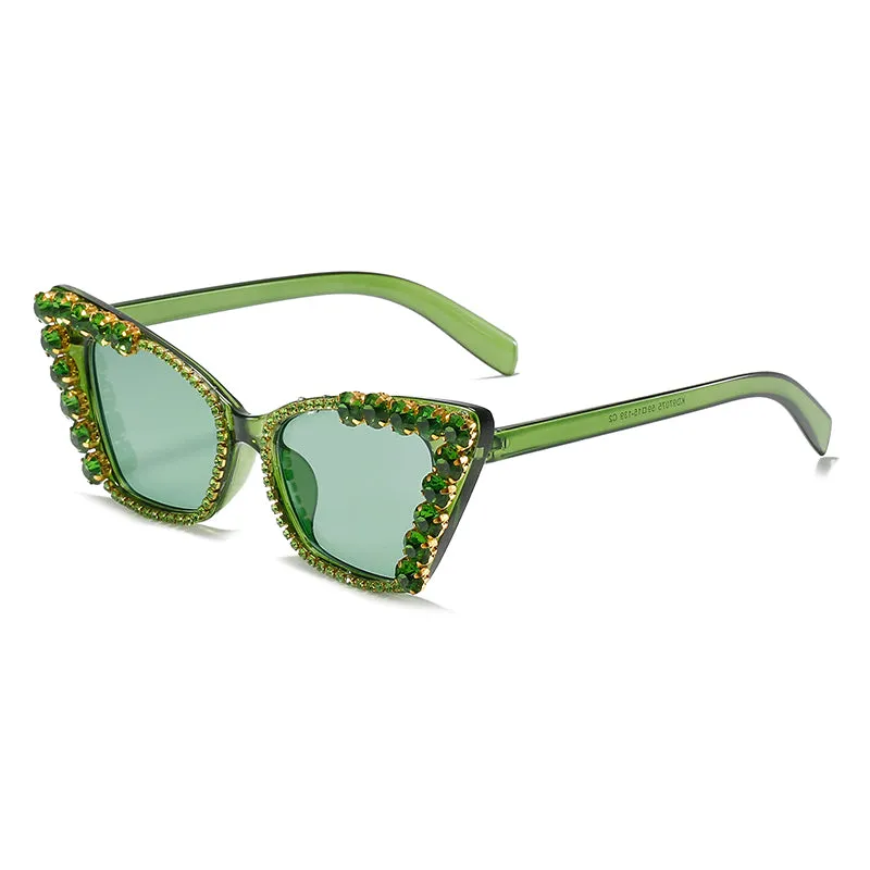 Cat Eye Personalized Diamond Chain Sunglasses