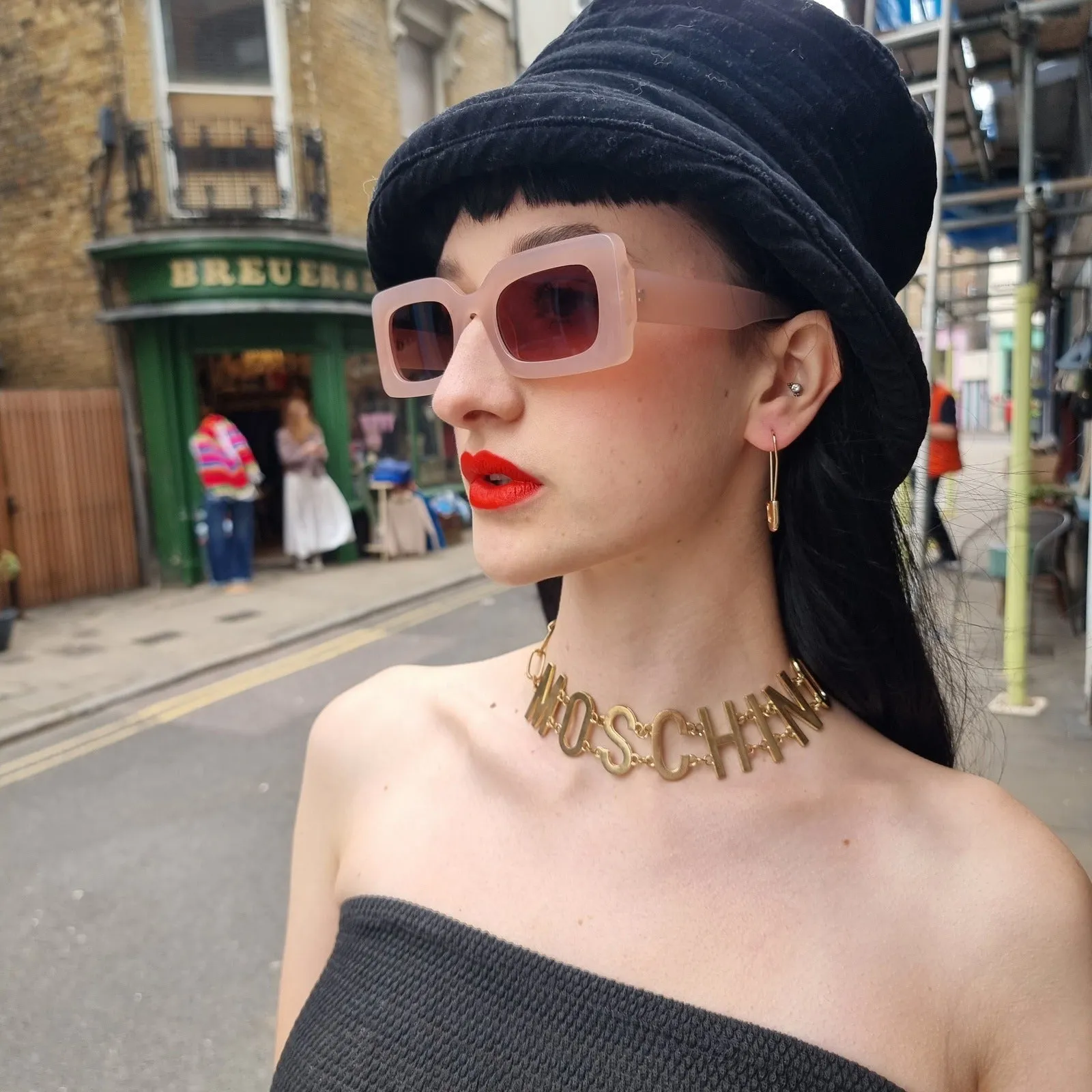 Chunky Rectangular Sunglasses Honey