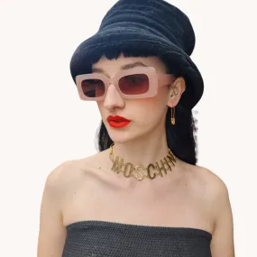 Chunky Rectangular Sunglasses Honey