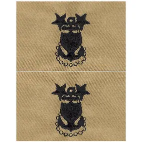 Coast Guard Embroidered Collar Device: E9 CPO: Master - desert (NON-RETURNABLE)