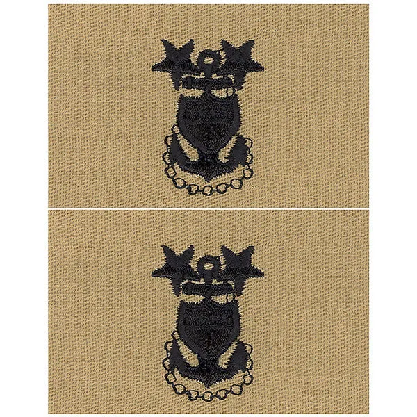 Coast Guard Embroidered Collar Device: E9 CPO: Master - desert (NON-RETURNABLE)