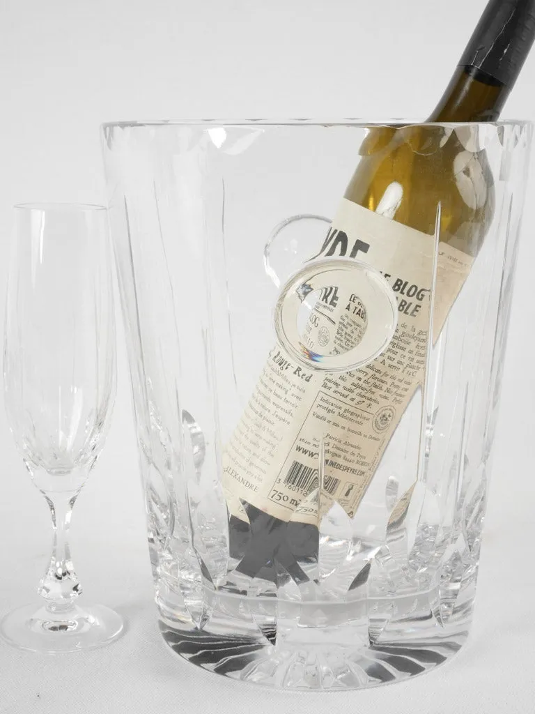 Crystal champagne bucket w/ 6 flutes - 1930s