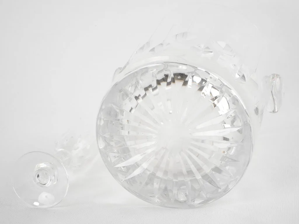 Crystal champagne bucket w/ 6 flutes - 1930s