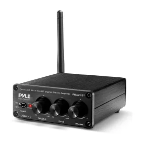 Desktop Bluetooth Audio Amplifier - Compact Mini Blue Series Stereo Power Amplifier (2 X 100 Watt Max)