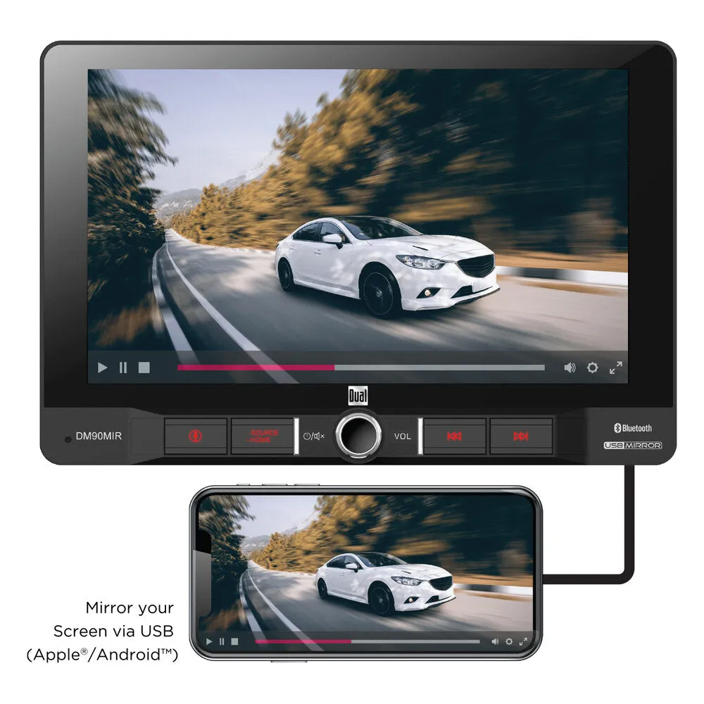 Dual DM90MIR 9" Single-DIN Digital Media Receiver with Bluetooth