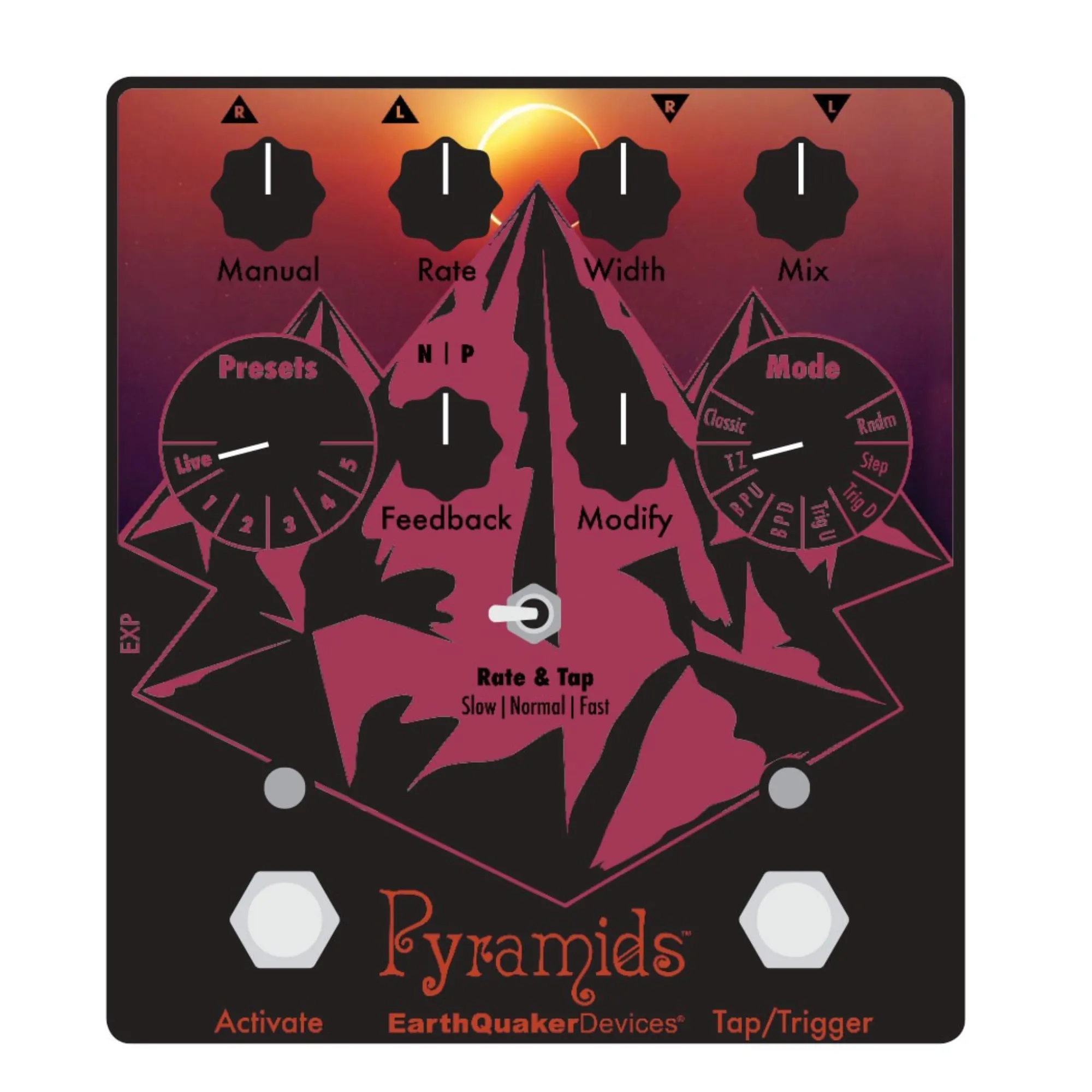 EarthQuaker Devices Limited Edition Solar Eclipse Pyramids Stereo Flanging Effect Pedal