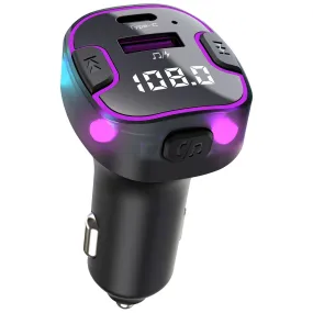 FM Transmitter Wireless USB Type C Car Charger Multi-functional