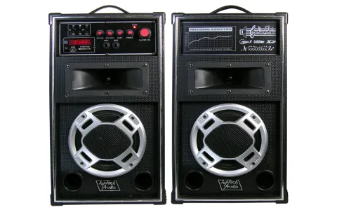 Fully Amplified 1200W Peak Power 6.5-Inch Bluetooth Speaker Set with LED Display