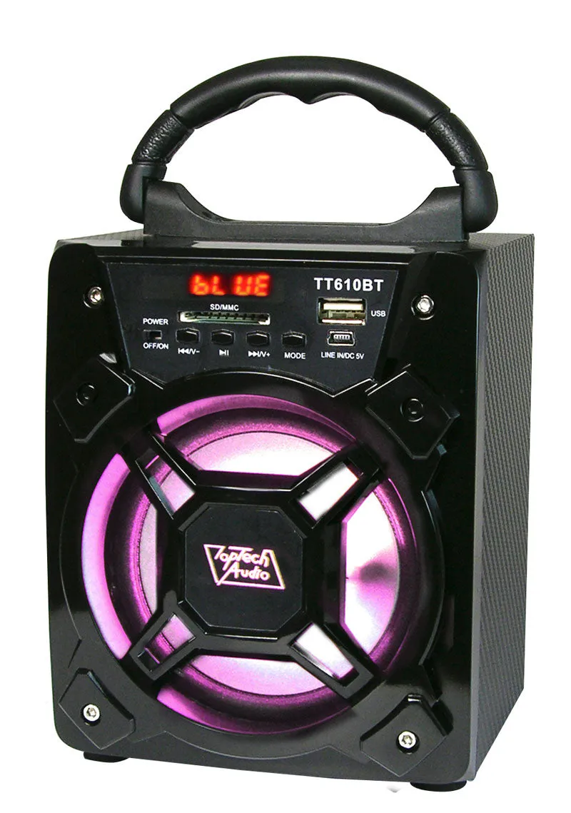 Fully Powered 200W Portable Bluetooth Multimedia Speaker with Stereo Sound, USB/SD Ports, and FM Radio