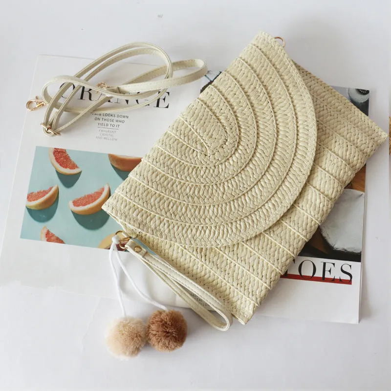 Hand Straw Bag Messenger Beach Bag