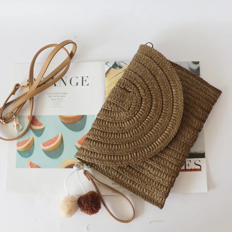 Hand Straw Bag Messenger Beach Bag